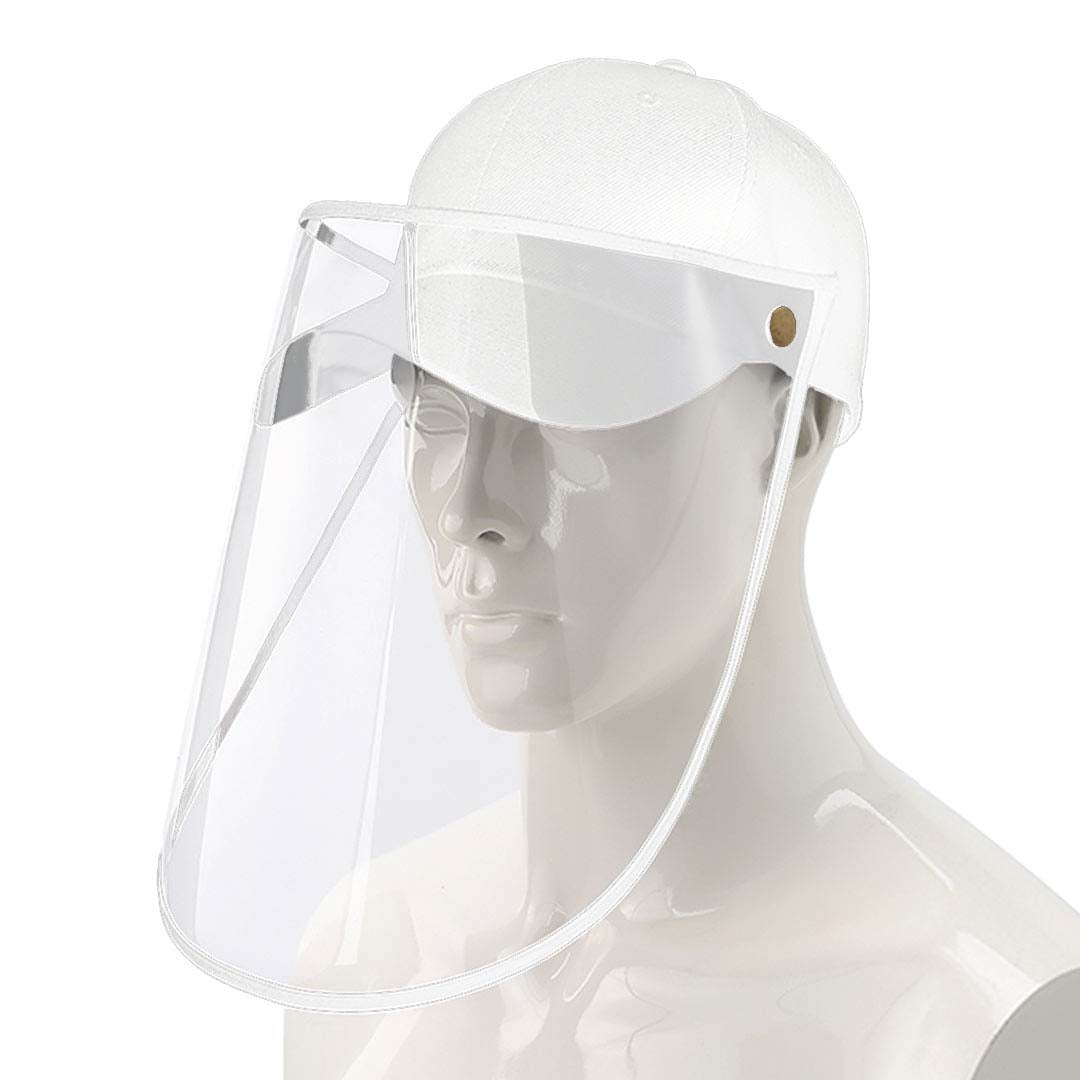 NNEAGS Outdoor Protection Hat Anti-Fog Pollution Dust Protective Cap Full Face HD Shield Cover Adult White
