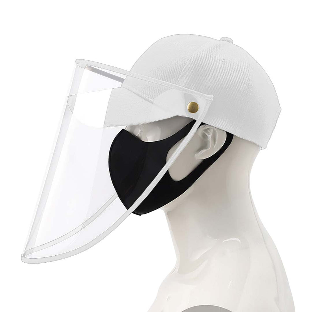 NNEAGS Outdoor Protection Hat Anti-Fog Pollution Dust Protective Cap Full Face HD Shield Cover Adult White