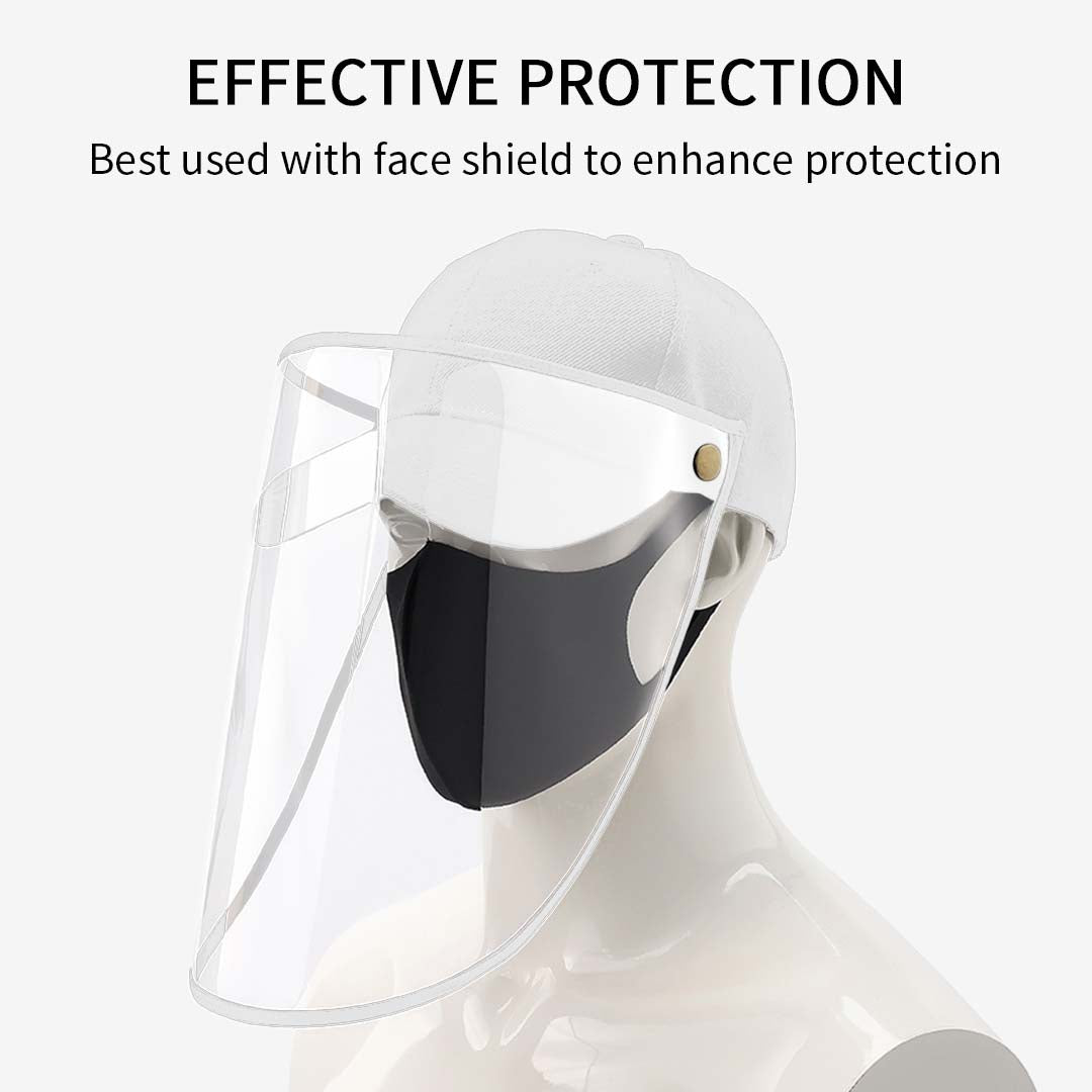 NNEAGS Outdoor Protection Hat Anti-Fog Pollution Dust Protective Cap Full Face HD Shield Cover Adult White