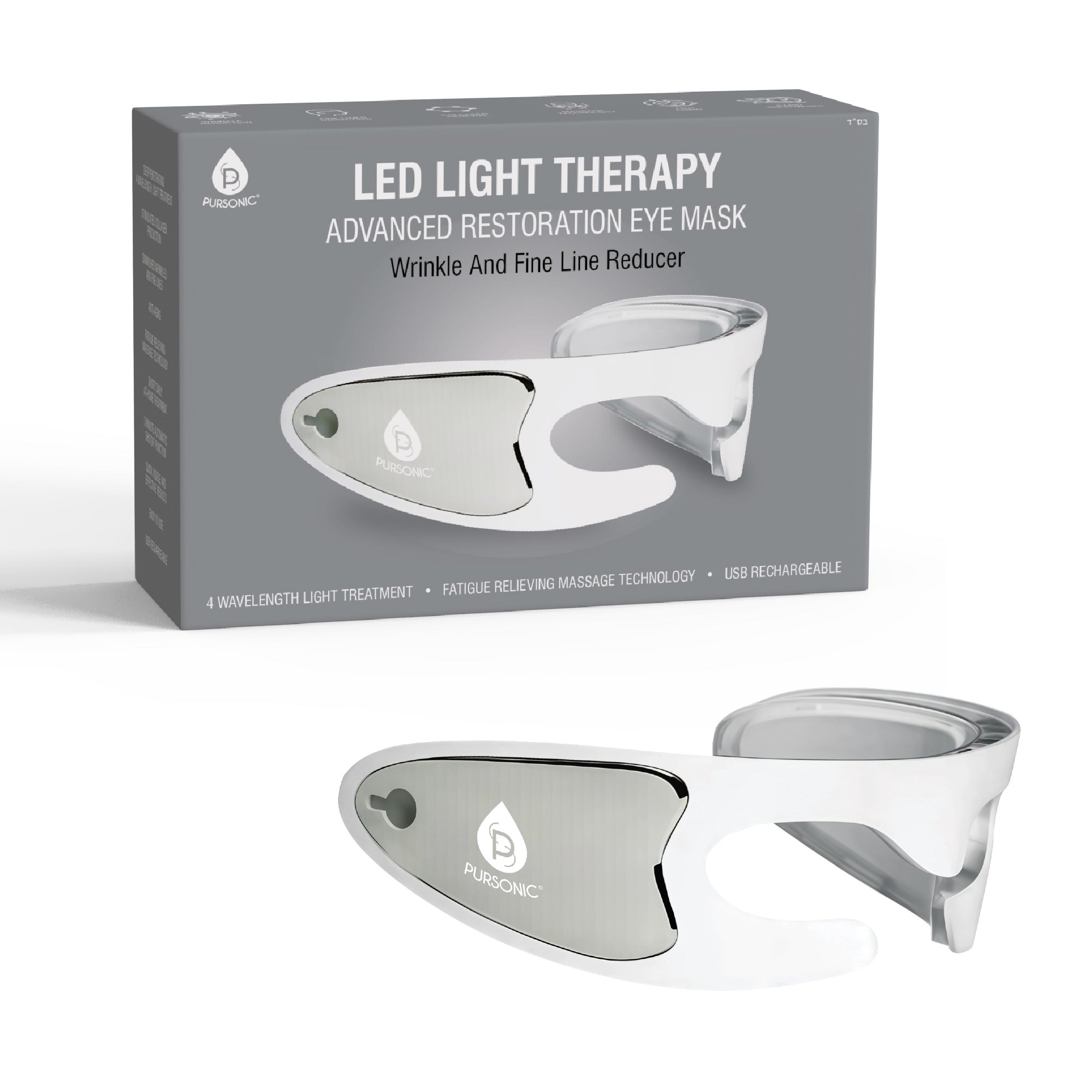 Pursonic LED Light Therapy Advanced Restoration Eye Mask – Anti-Aging, Collagen-Boosting, At-Home Treatment