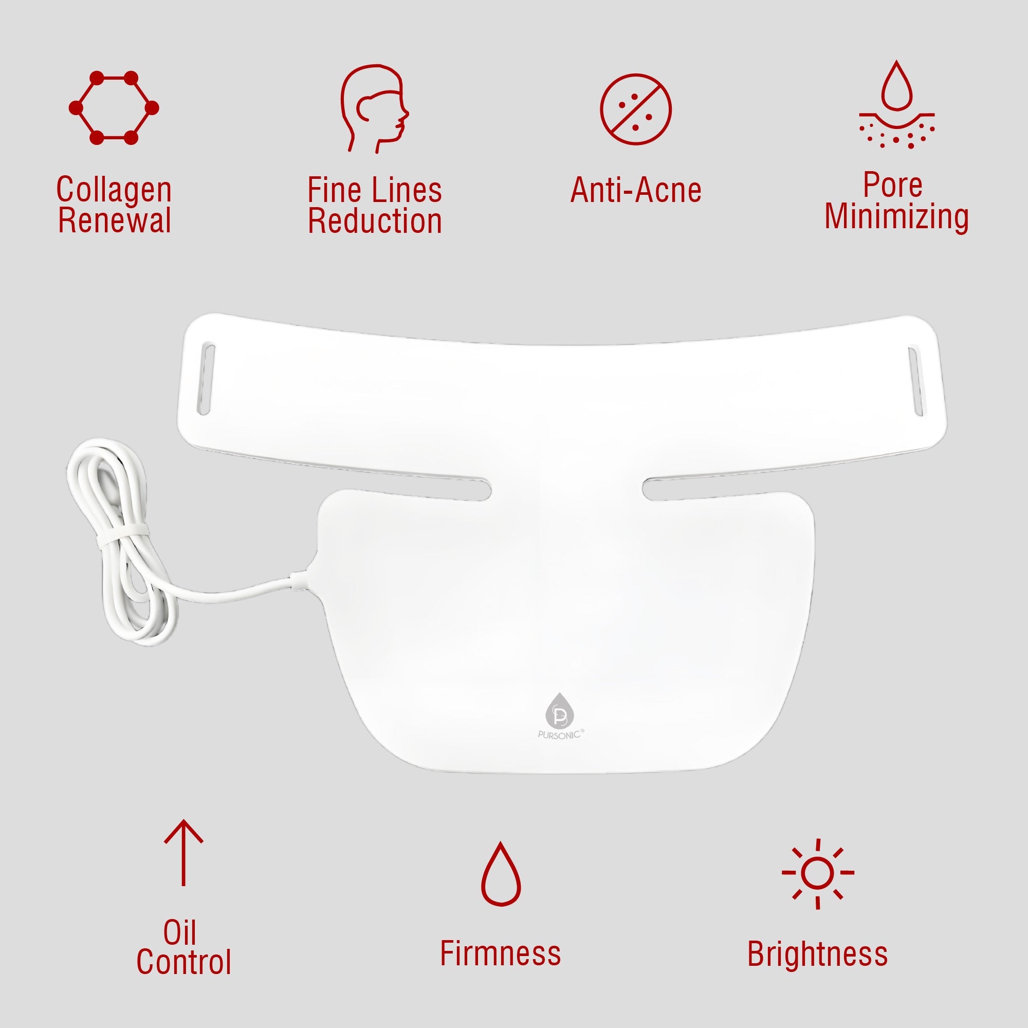 Pursonic LED Light Therapy Neckplate – Rejuvenate Your Neck & Décolleté